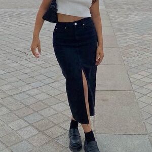 Women's Black Denim Skirt